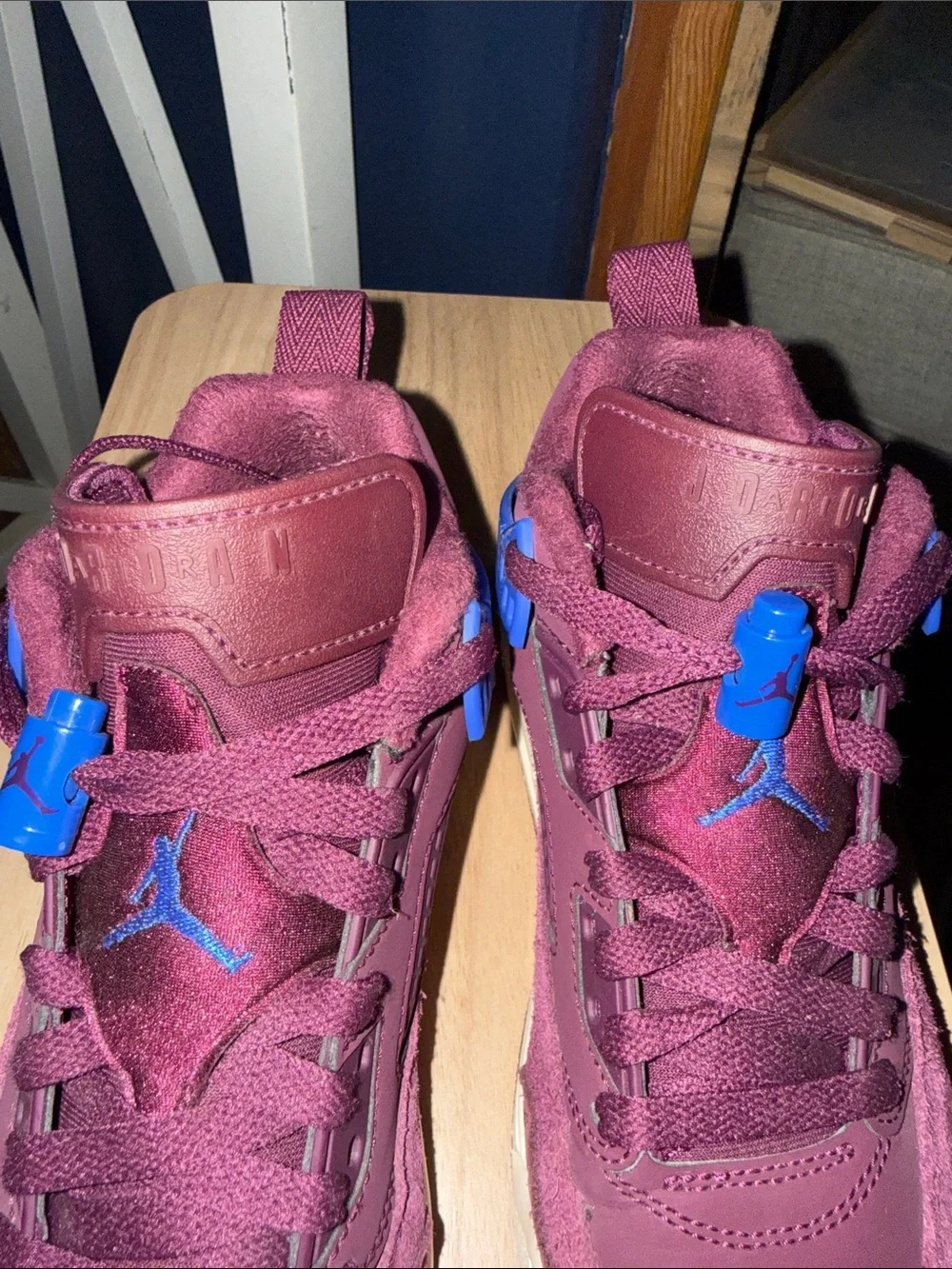 Jordan Spizike Low-Bordeaux/Hyper Royal/Sail Kids Size 4.5Y